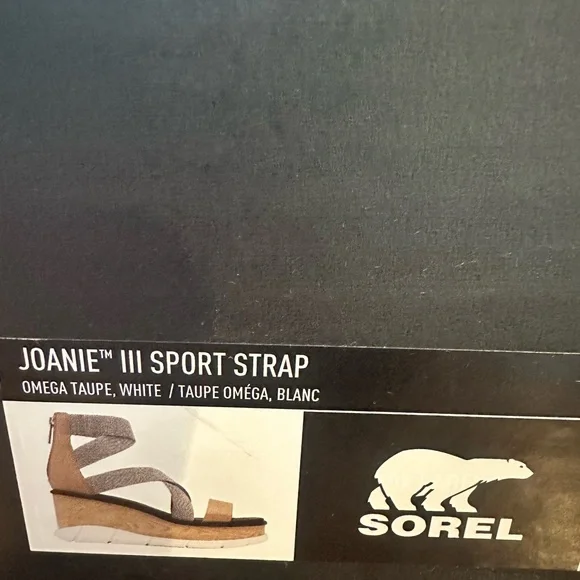 Sorel Tan and Gray Joanie III Sport Strap Wedge Sandal - Picture 9 of 9